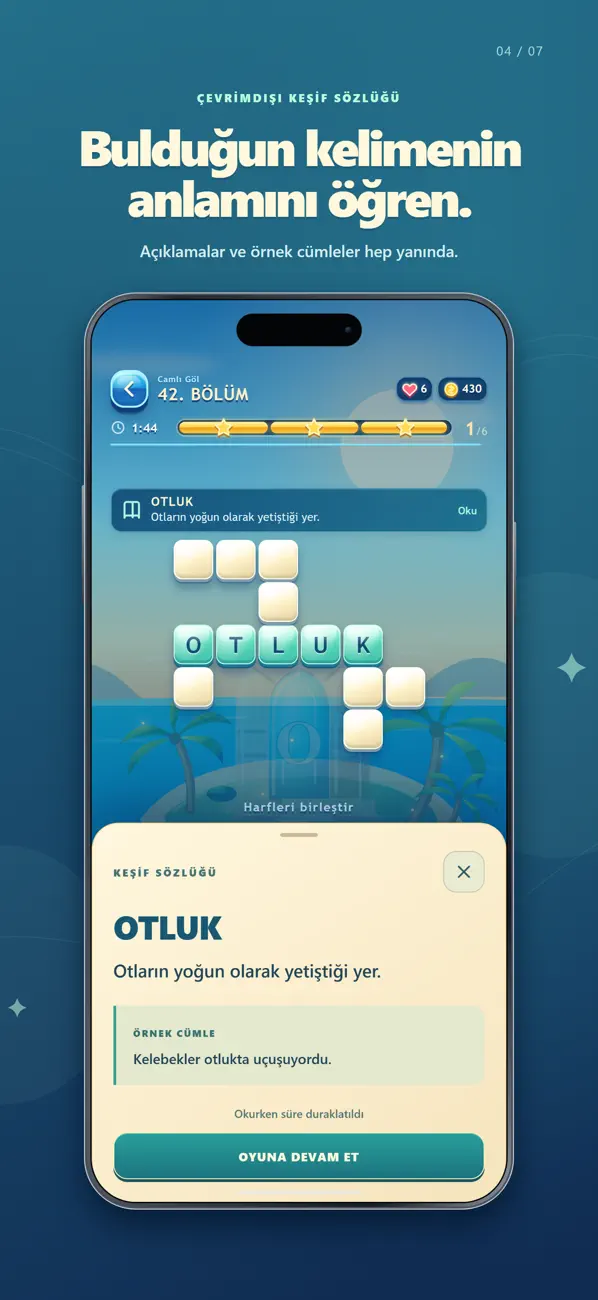 Kelimeler Adaları iPhone keşif sözlüğü